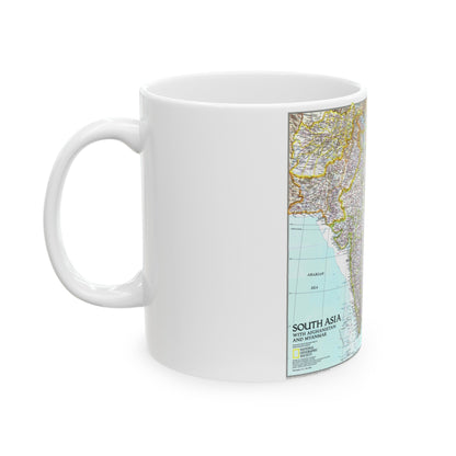 Asia - South with Afghanistan and Myanmar (1997) (Map) White Coffee Mug-The Sticker Space