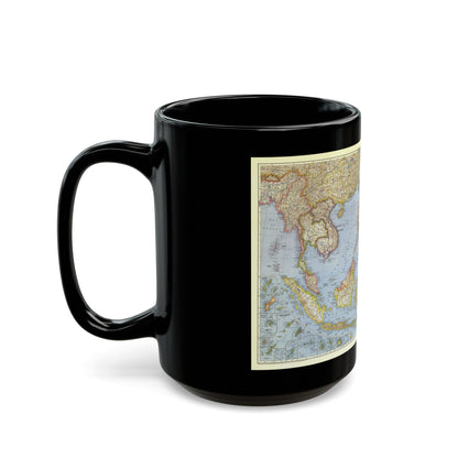 Asia - Southeast (1944) (Map) Black Coffee Mug-The Sticker Space