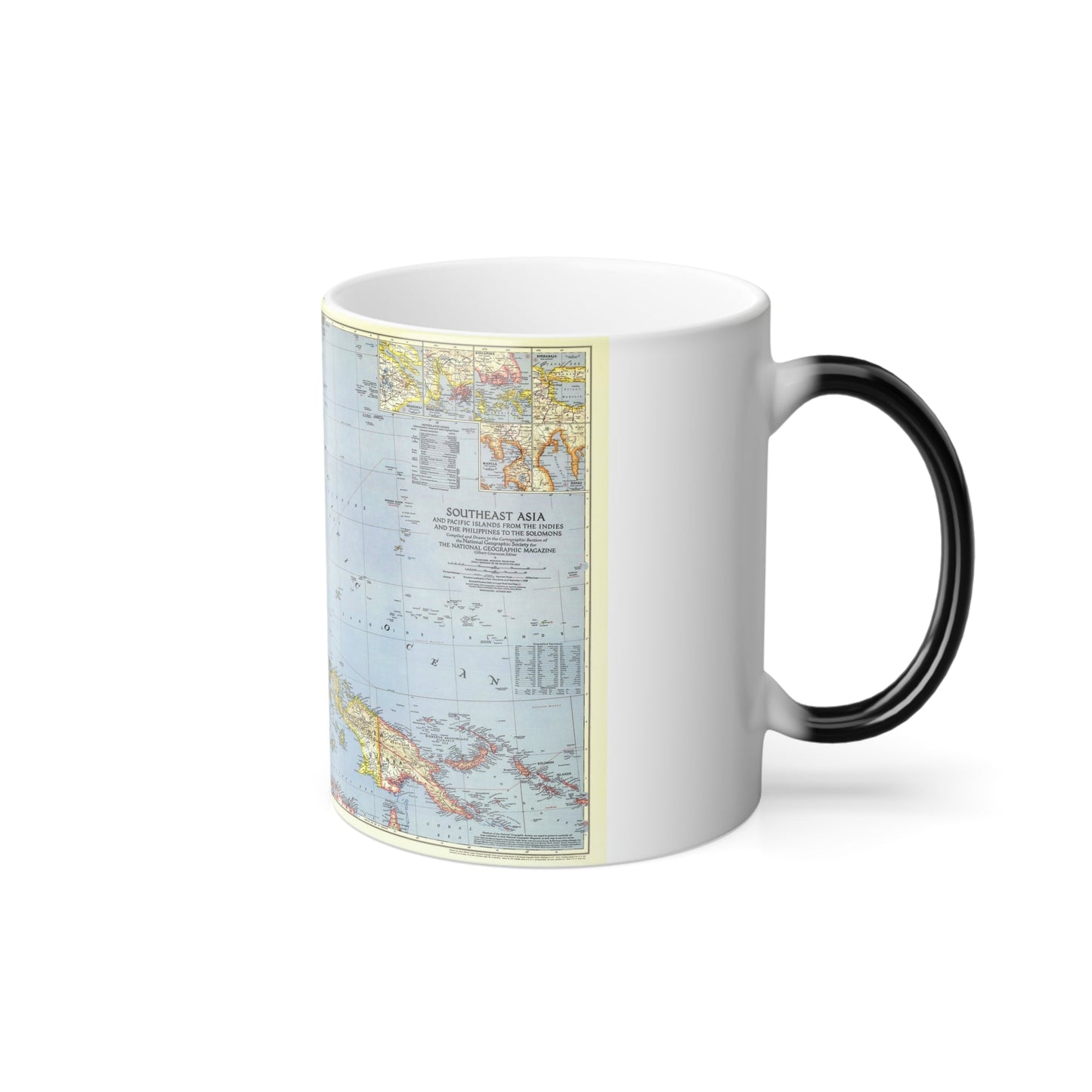 Asia - Southeast (1944) (Map) Color Changing Mug 11oz-11oz-The Sticker Space