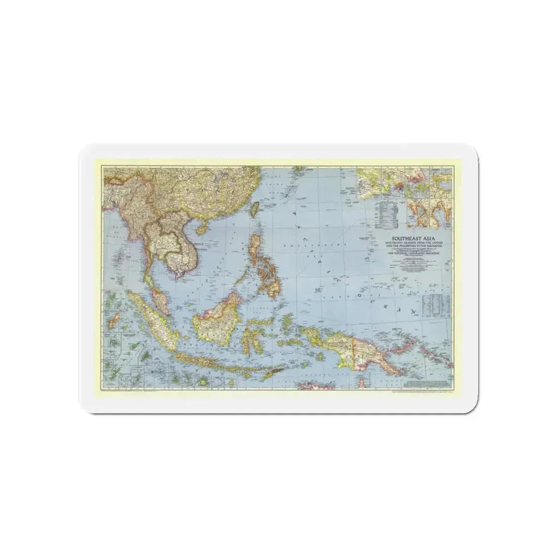 Asia - Southeast (1944) (Map) Refrigerator Magnet - The Sticker Space