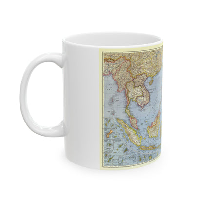 Asia - Southeast (1944) (Map) White Coffee Mug-The Sticker Space