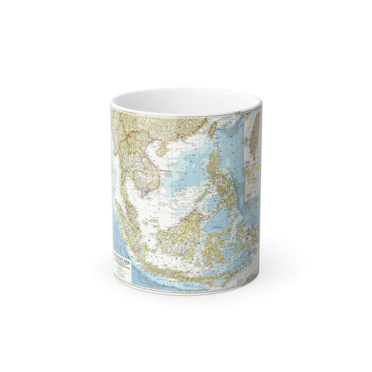 Asia - Southeast (1955) (Map) Color Changing Mug 11oz-11oz-The Sticker Space