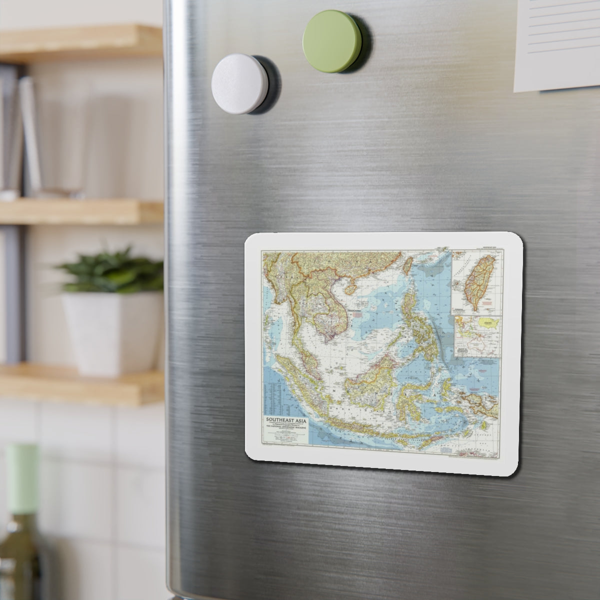 Asia - Southeast (1955) (Map) Refrigerator Magnet-The Sticker Space