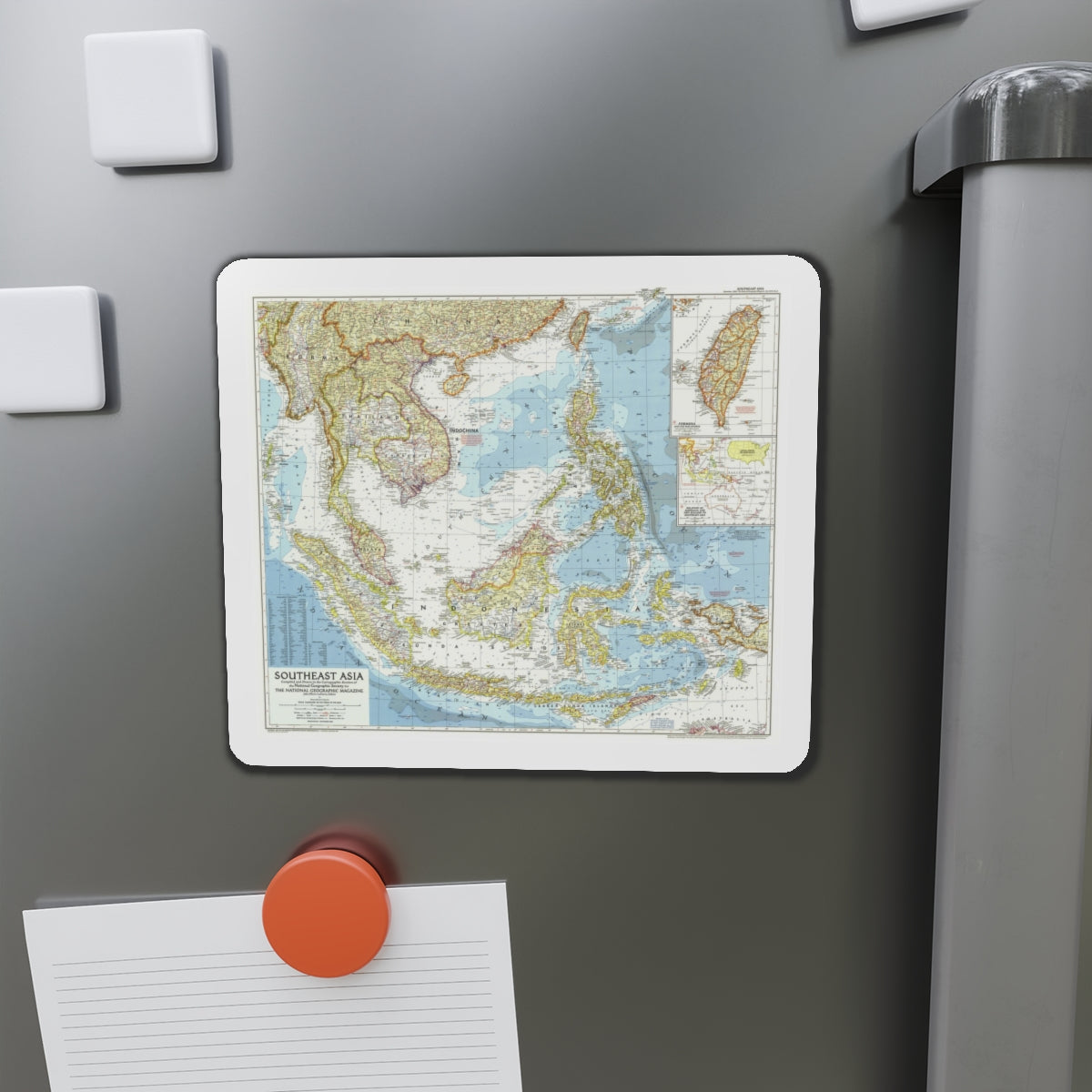 Asia - Southeast (1955) (Map) Refrigerator Magnet-The Sticker Space