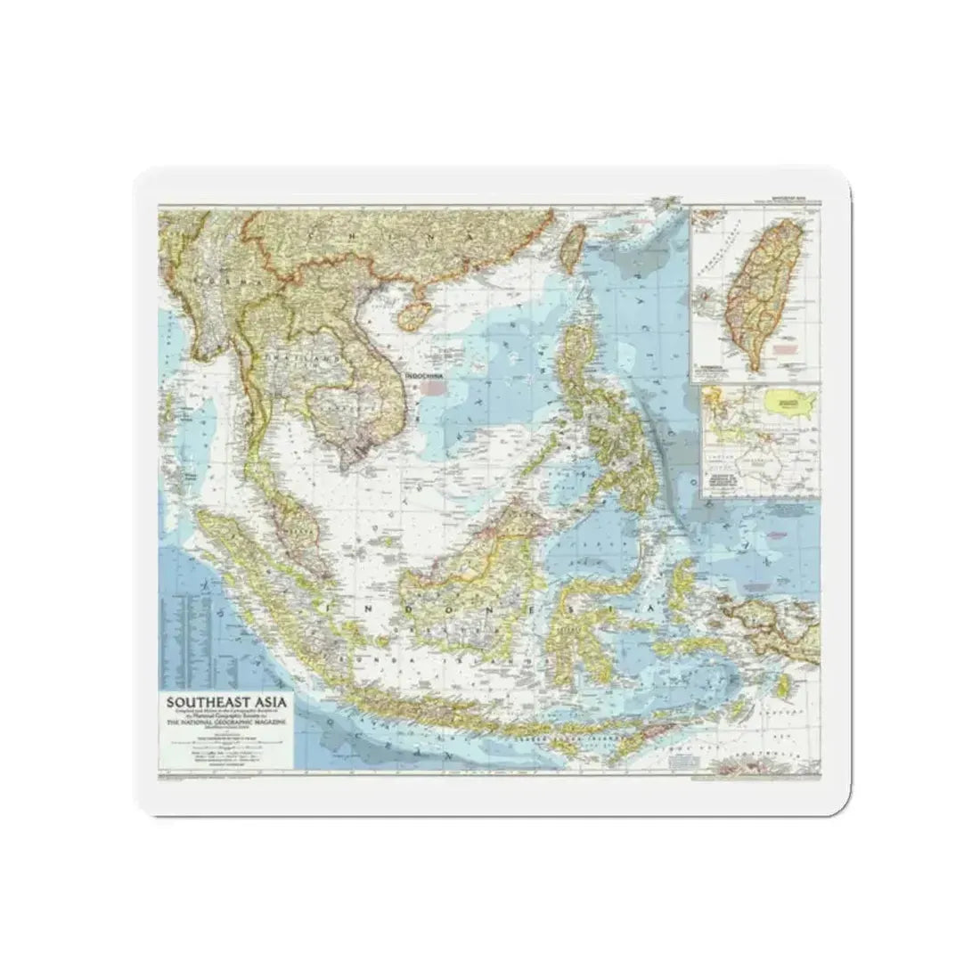 Asia - Southeast (1955) (Map) Refrigerator Magnet - The Sticker Space