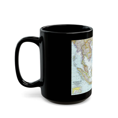 Asia - Southeast (1961) (Map) Black Coffee Mug-The Sticker Space