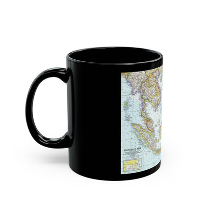 Asia - Southeast (1961) (Map) Black Coffee Mug-The Sticker Space