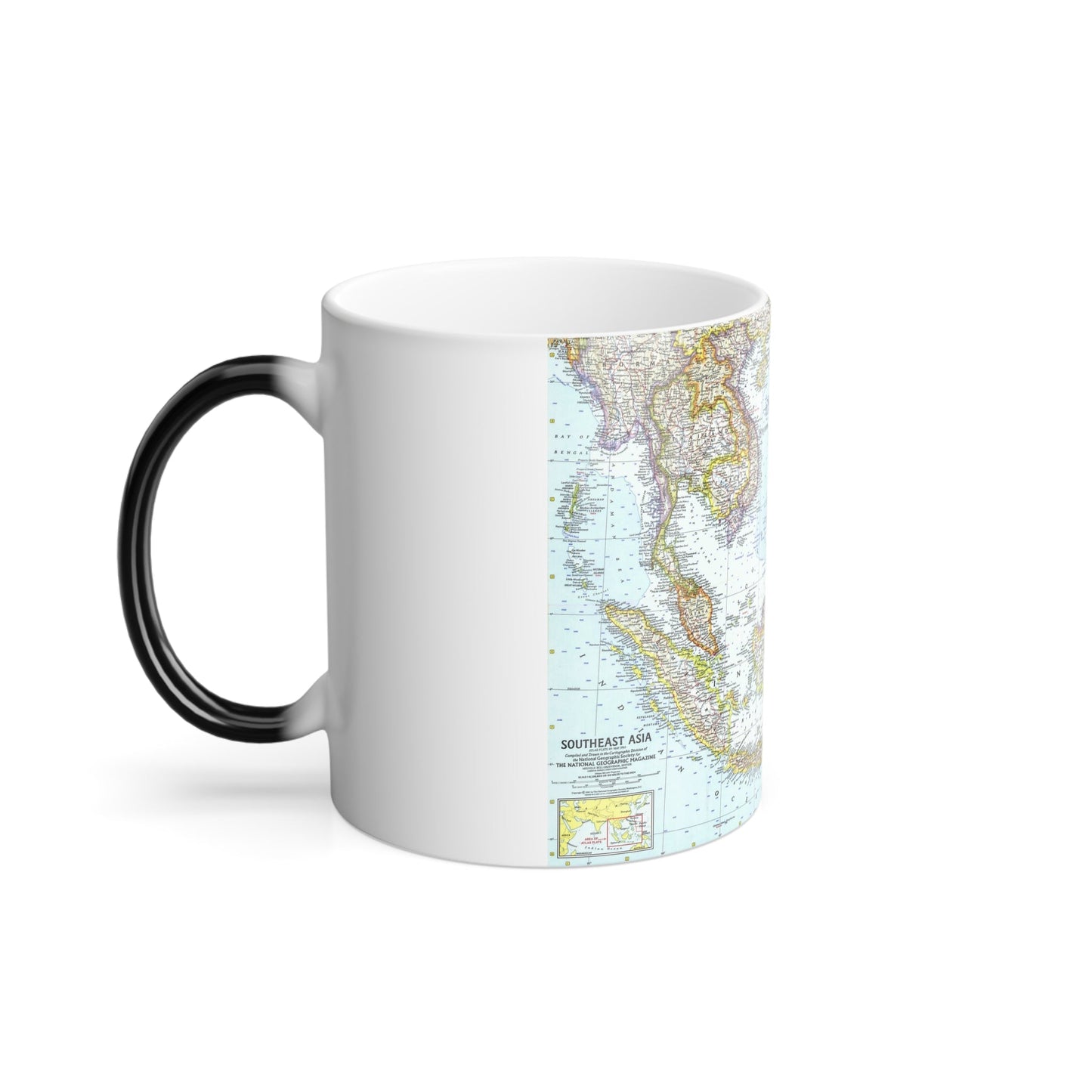 Asia - Southeast (1961) (Map) Color Changing Mug 11oz-11oz-The Sticker Space