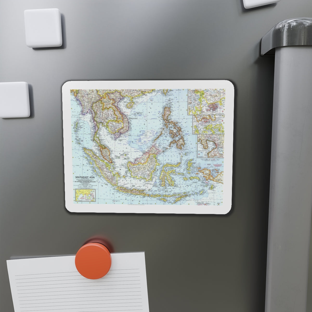 Asia - Southeast (1961) (Map) Refrigerator Magnet-The Sticker Space