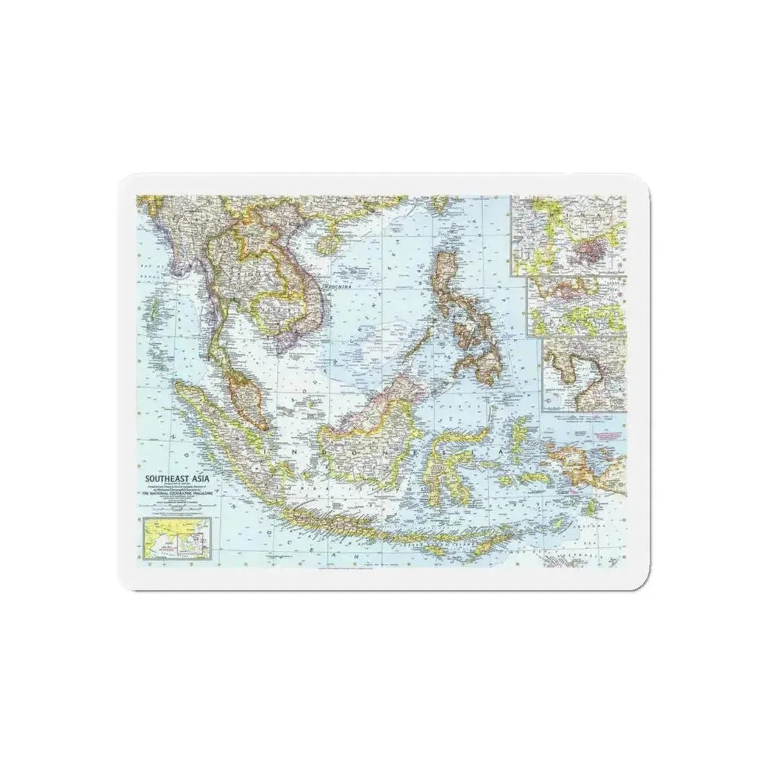 Asia - Southeast (1961) (Map) Refrigerator Magnet - The Sticker Space