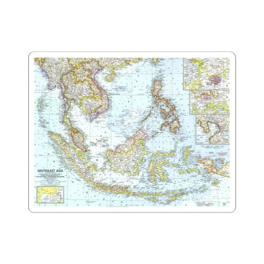 Asia - Southeast (1961) (Map) STICKER Vinyl Kiss-Cut Decal 2 Inch White - The Sticker Space