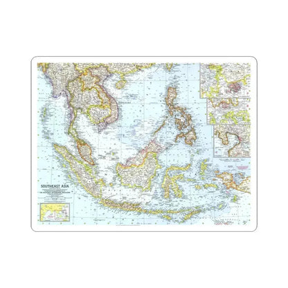 Asia - Southeast (1961) (Map) STICKER Vinyl Kiss-Cut Decal 6 Inch White - The Sticker Space