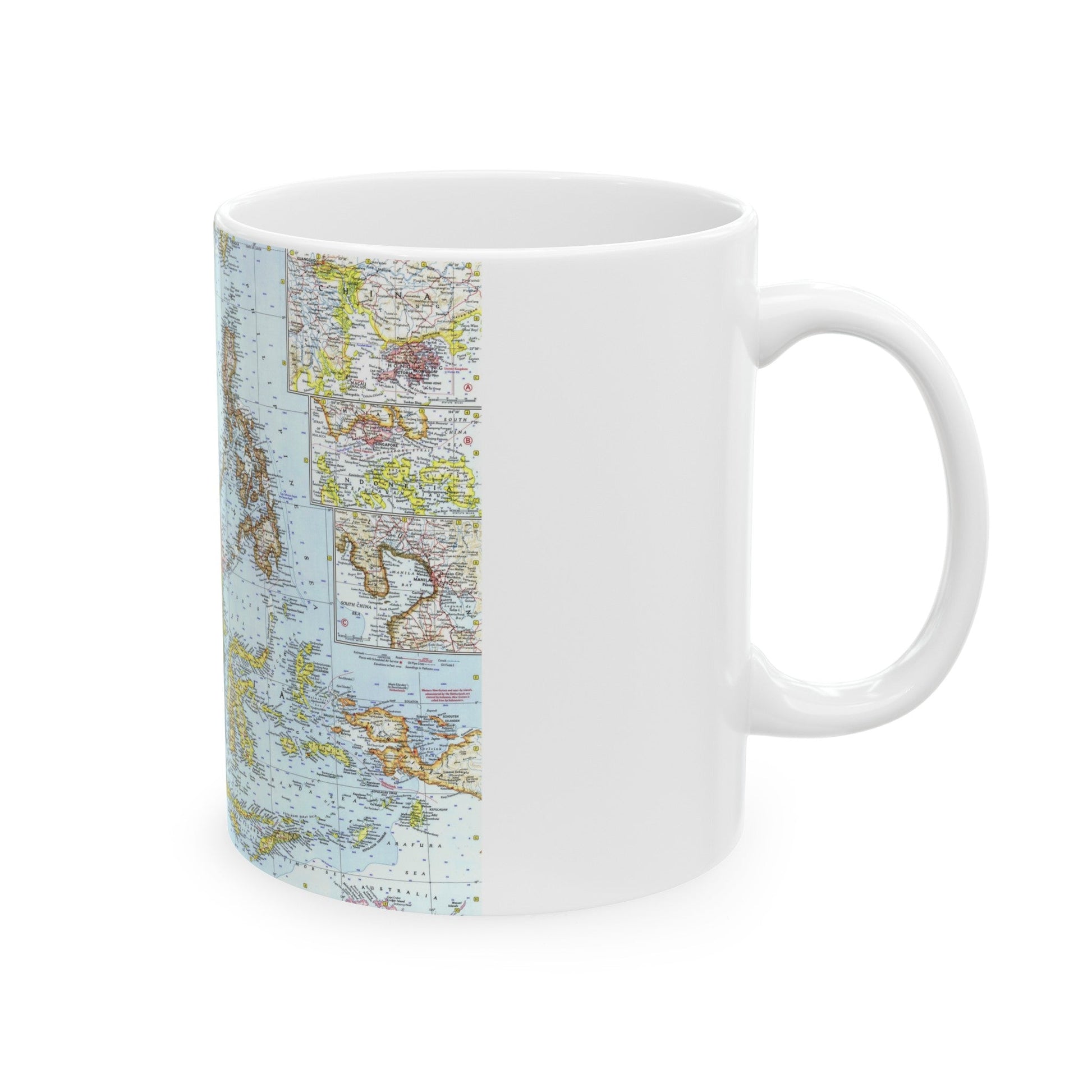 Asia - Southeast (1961) (Map) White Coffee Mug-The Sticker Space