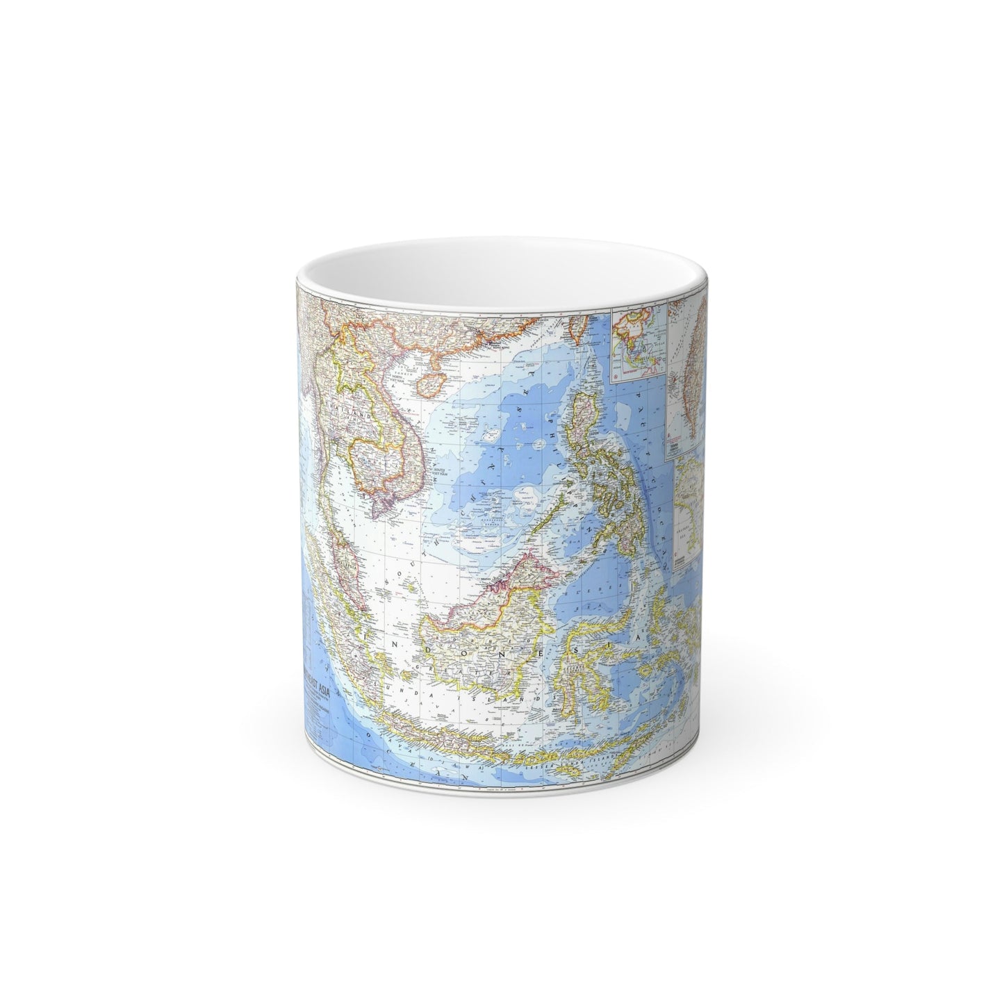 Asia - Southeast (1968) (Map) Color Changing Mug 11oz-11oz-The Sticker Space