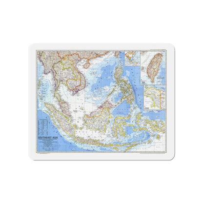 Asia - Southeast (1968) (Map) Refrigerator Magnet-4" x 4"-The Sticker Space