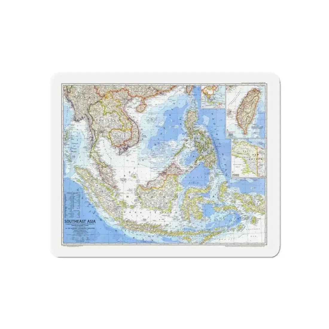 Asia - Southeast (1968) (Map) Refrigerator Magnet 6 Inch - The Sticker Space
