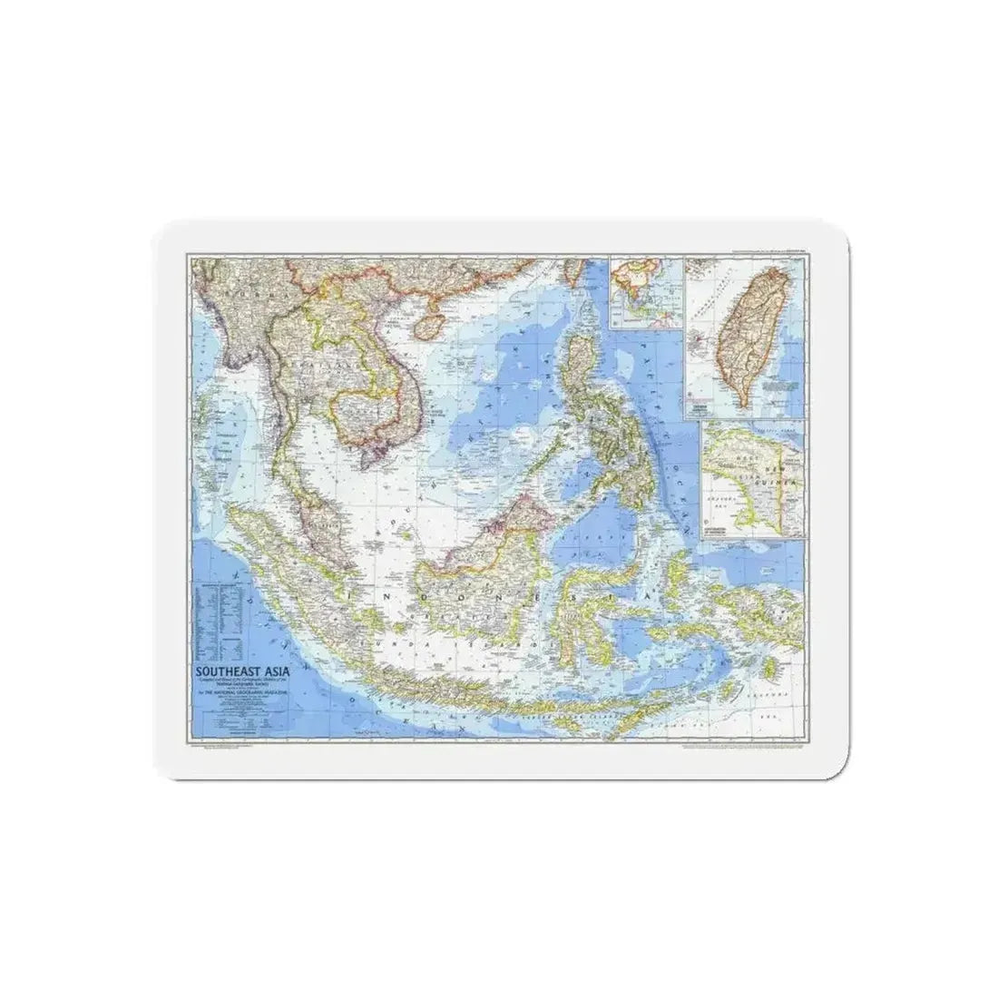 Asia - Southeast (1968) (Map) Refrigerator Magnet - The Sticker Space