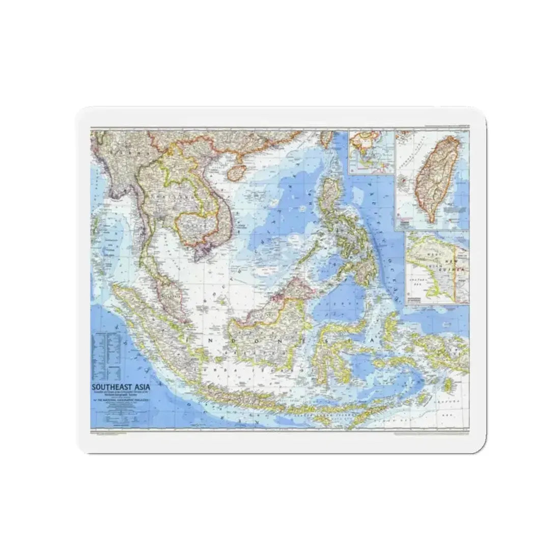 Asia - Southeast (1968) (Map) Refrigerator Magnet - The Sticker Space
