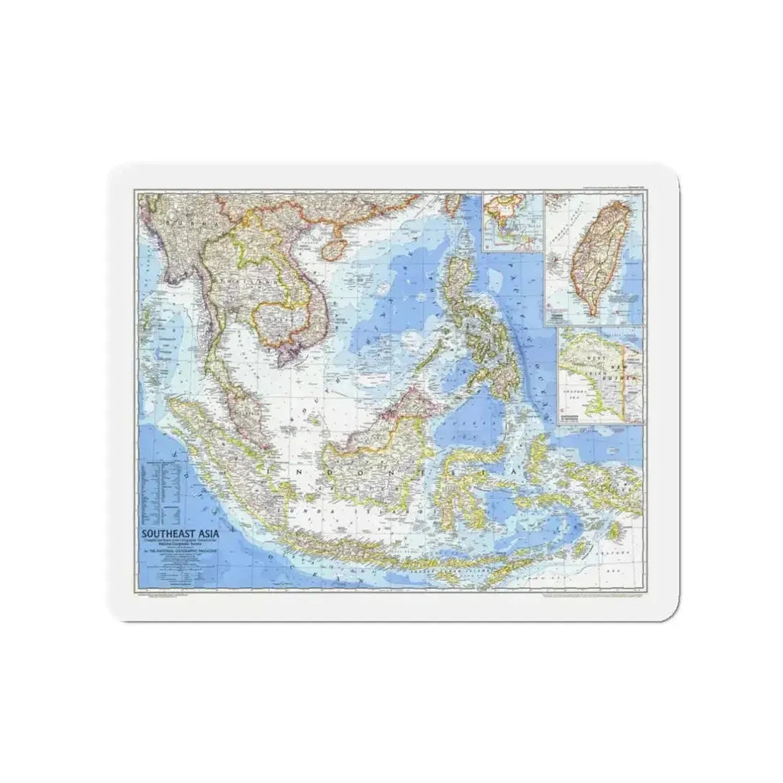 Asia - Southeast (1968) (Map) Refrigerator Magnet - The Sticker Space
