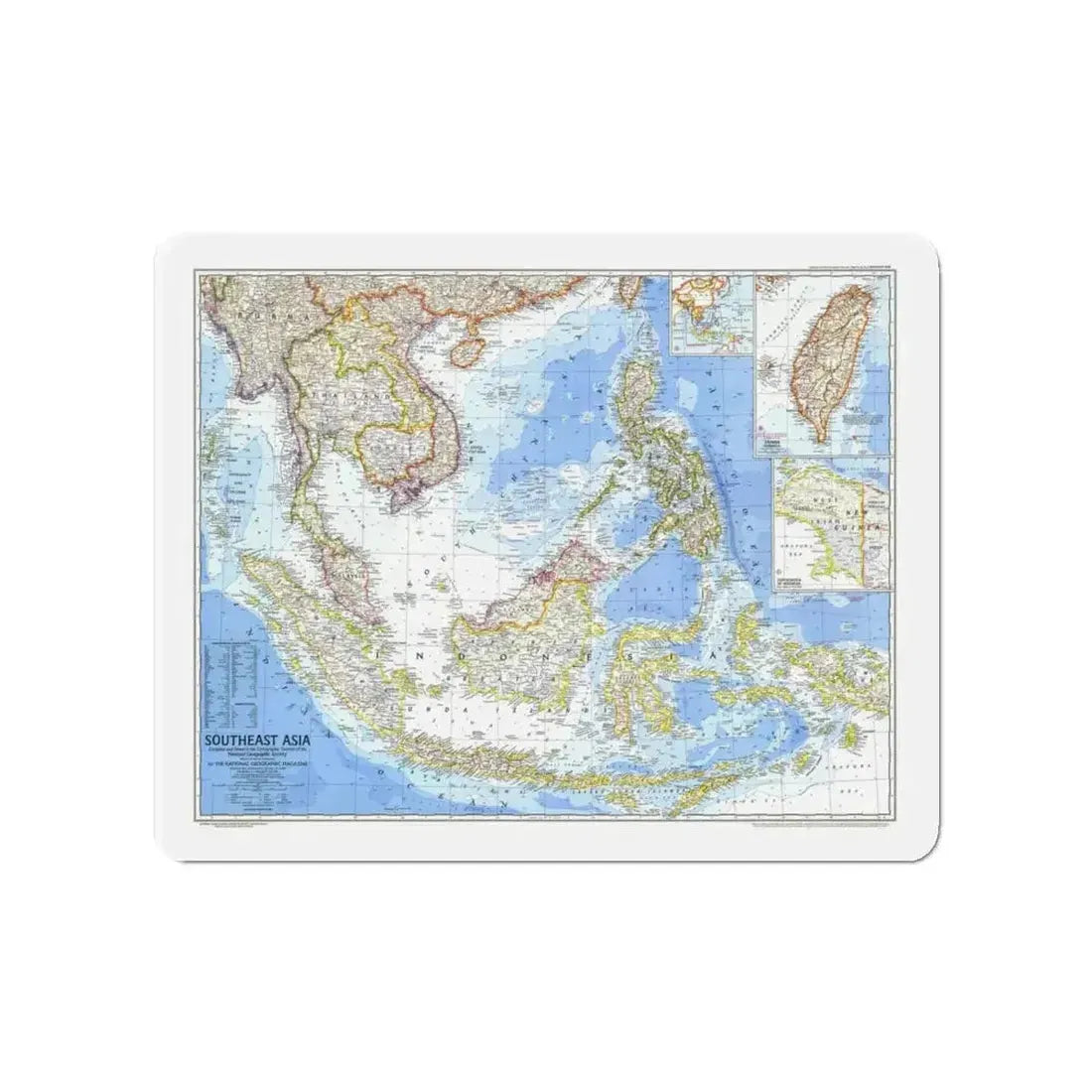 Asia - Southeast (1968) (Map) Refrigerator Magnet - The Sticker Space