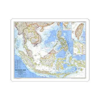 Asia - Southeast (1968) (Map) STICKER Vinyl Kiss-Cut Decal 4 Inch White - The Sticker Space