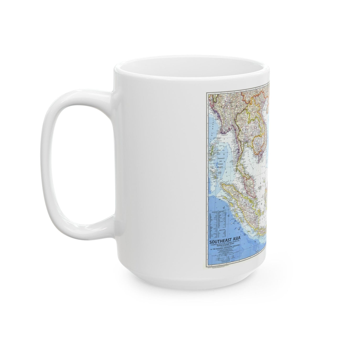 Asia - Southeast (1968) (Map) White Coffee Mug-The Sticker Space