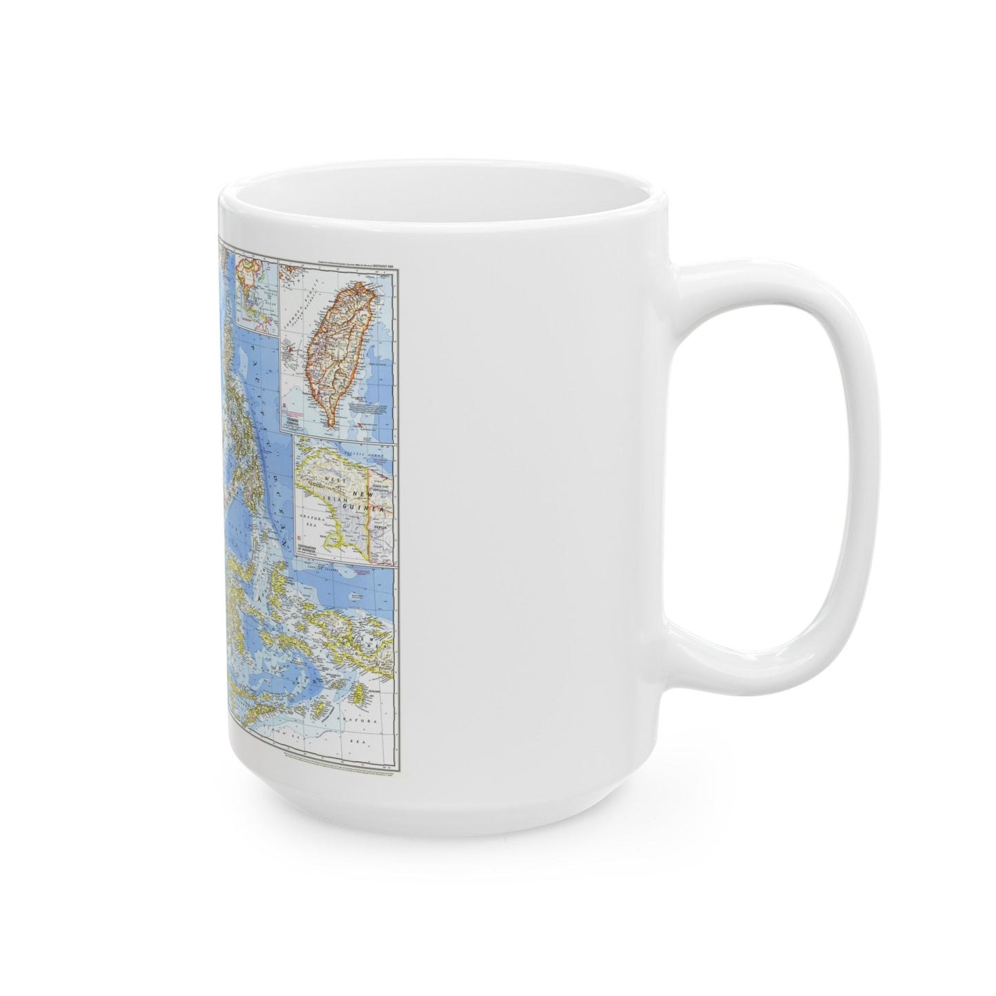 Asia - Southeast (1968) (Map) White Coffee Mug-The Sticker Space