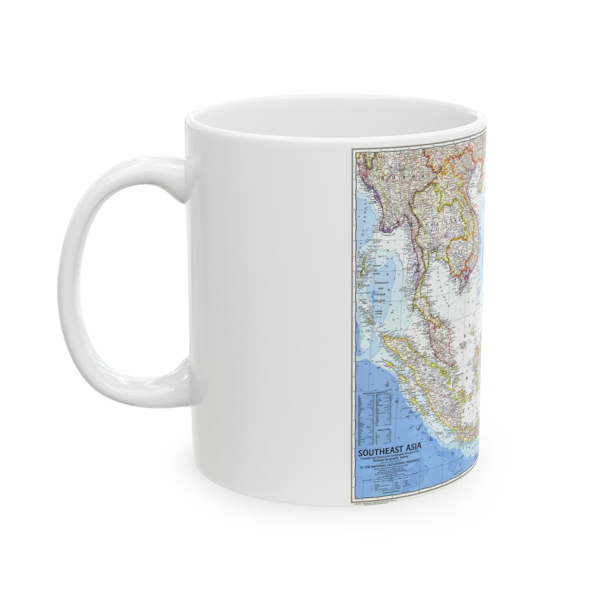 Asia - Southeast (1968) (Map) White Coffee Mug-The Sticker Space