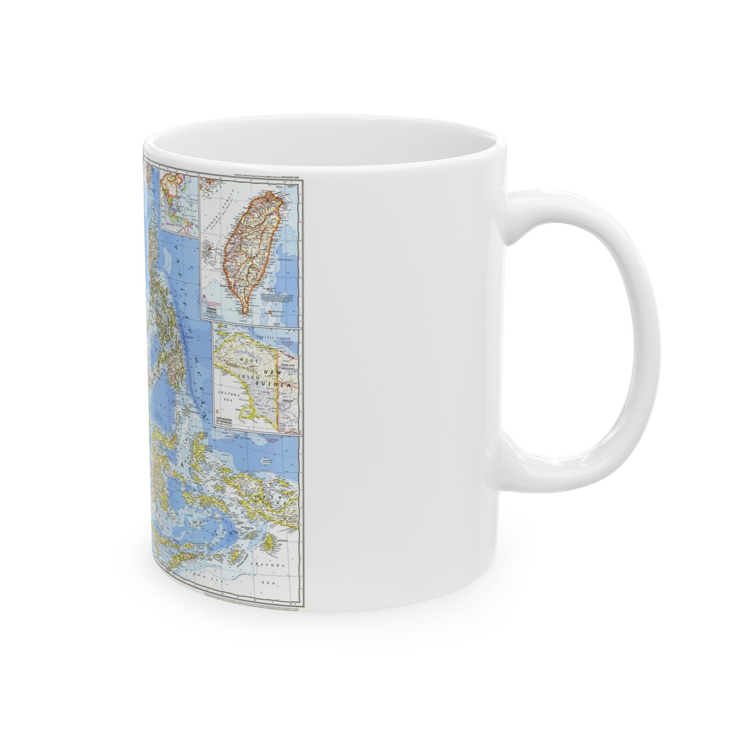 Asia - Southeast (1968) (Map) White Coffee Mug-The Sticker Space