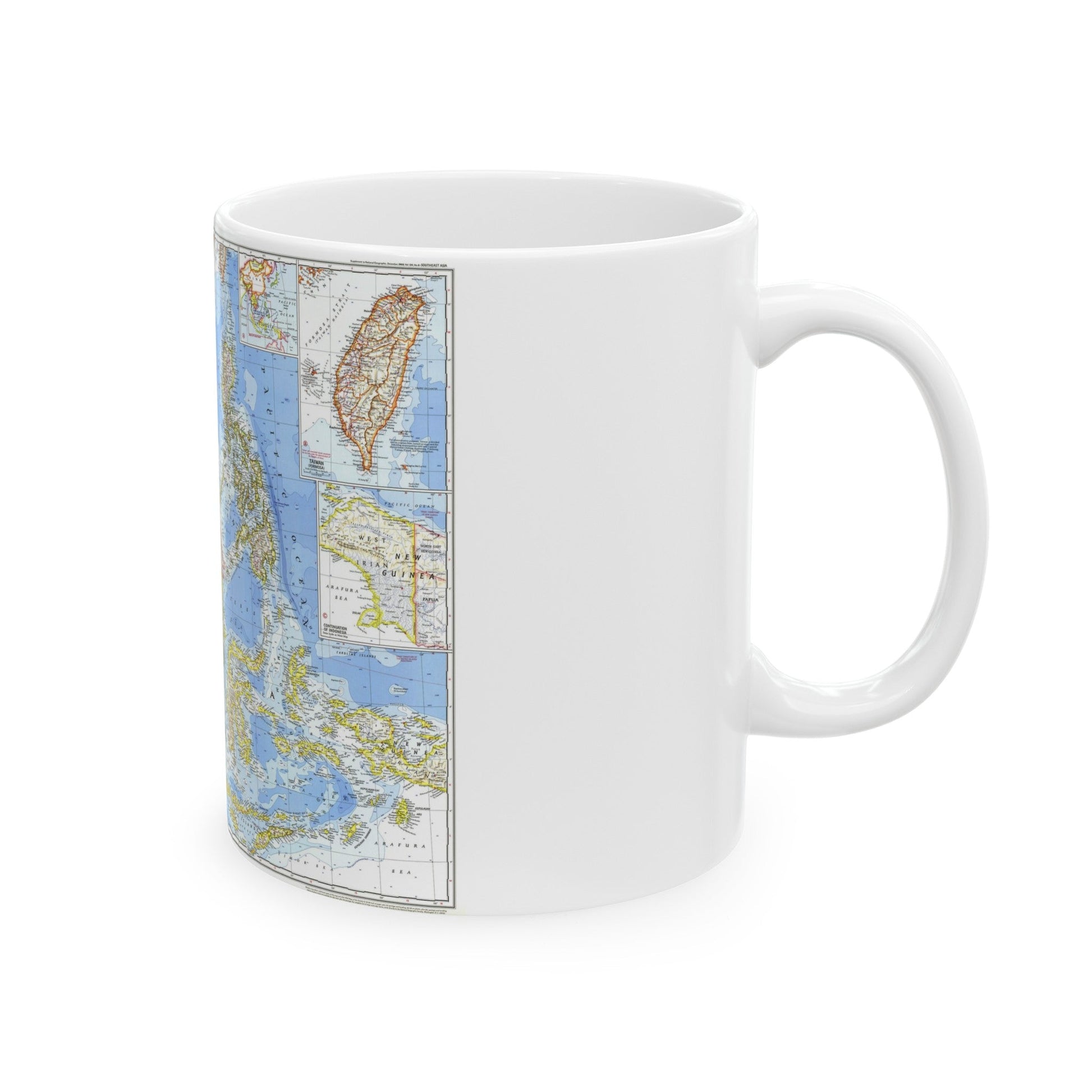 Asia - Southeast (1968) (Map) White Coffee Mug-The Sticker Space