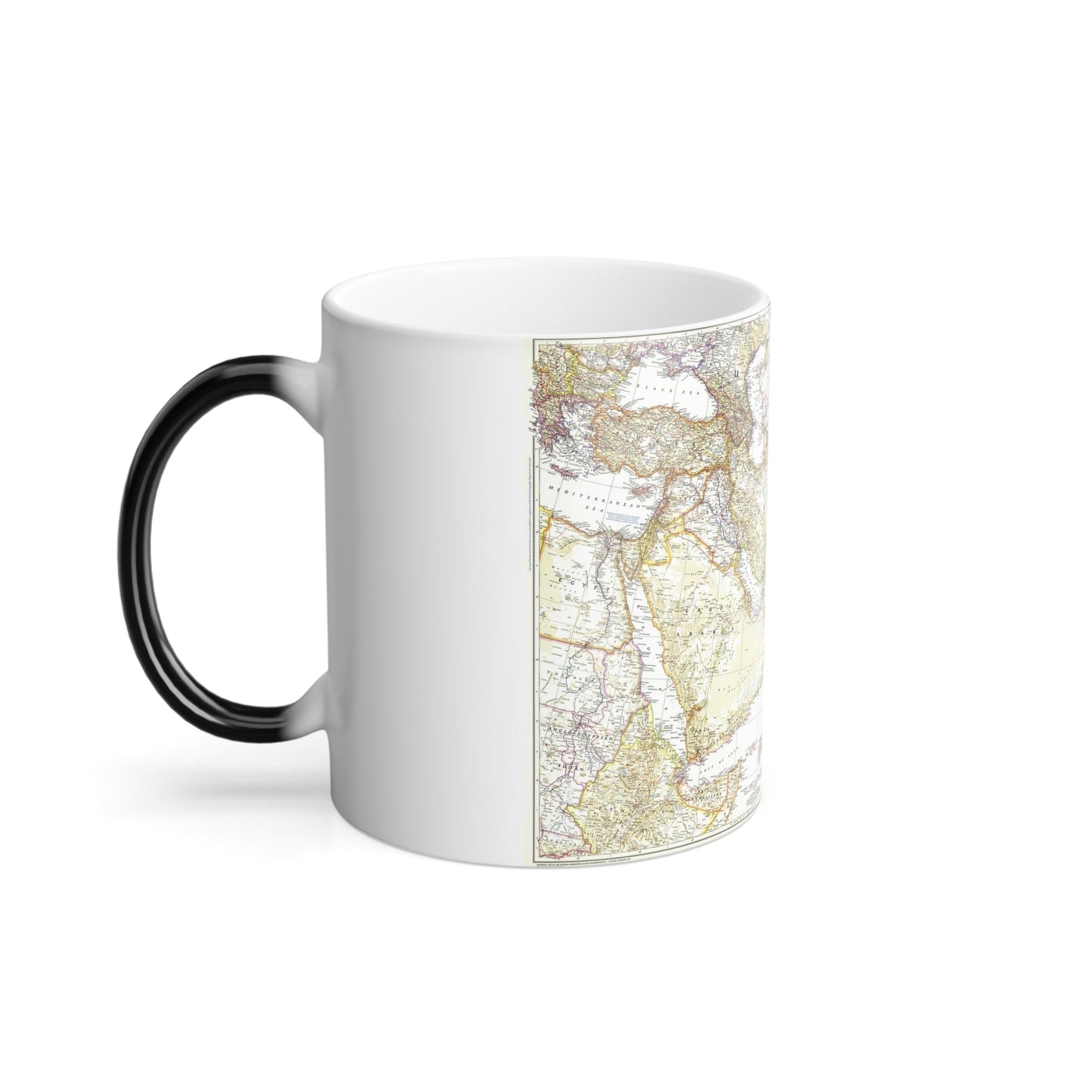 Asia - Southwest (1952) (Map) Color Changing Mug 11oz-11oz-The Sticker Space