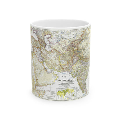 Asia - Southwest (1952) (Map) White Coffee Mug-11oz-The Sticker Space