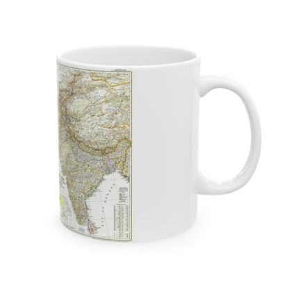 Asia - Southwest (1952) (Map) White Coffee Mug-The Sticker Space