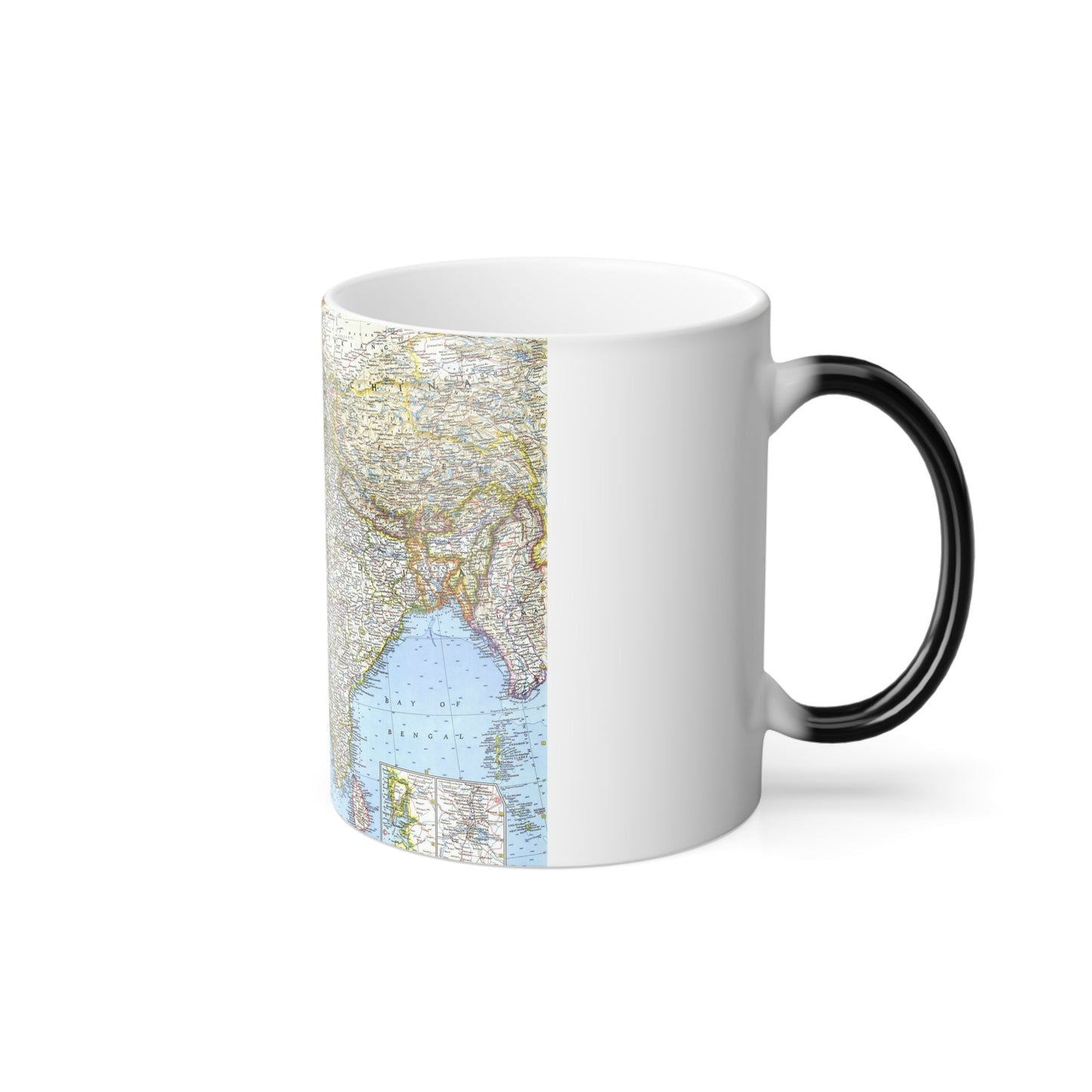 Asia - Southwest (1963) (Map) Color Changing Mug 11oz-11oz-The Sticker Space