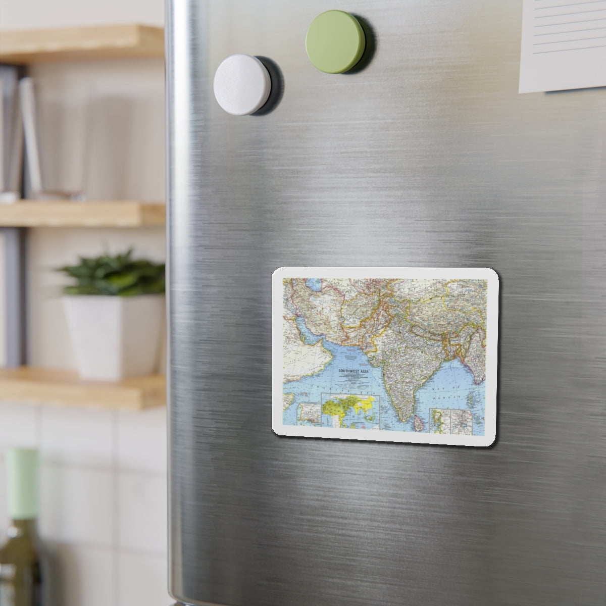 Asia - Southwest (1963) (Map) Refrigerator Magnet-The Sticker Space