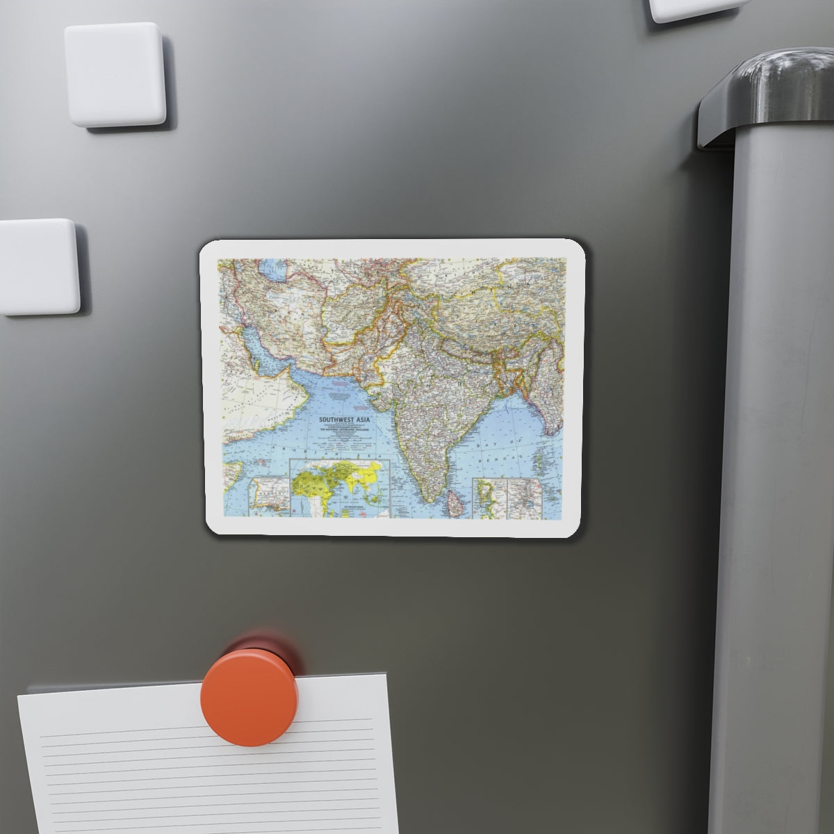 Asia - Southwest (1963) (Map) Refrigerator Magnet-The Sticker Space