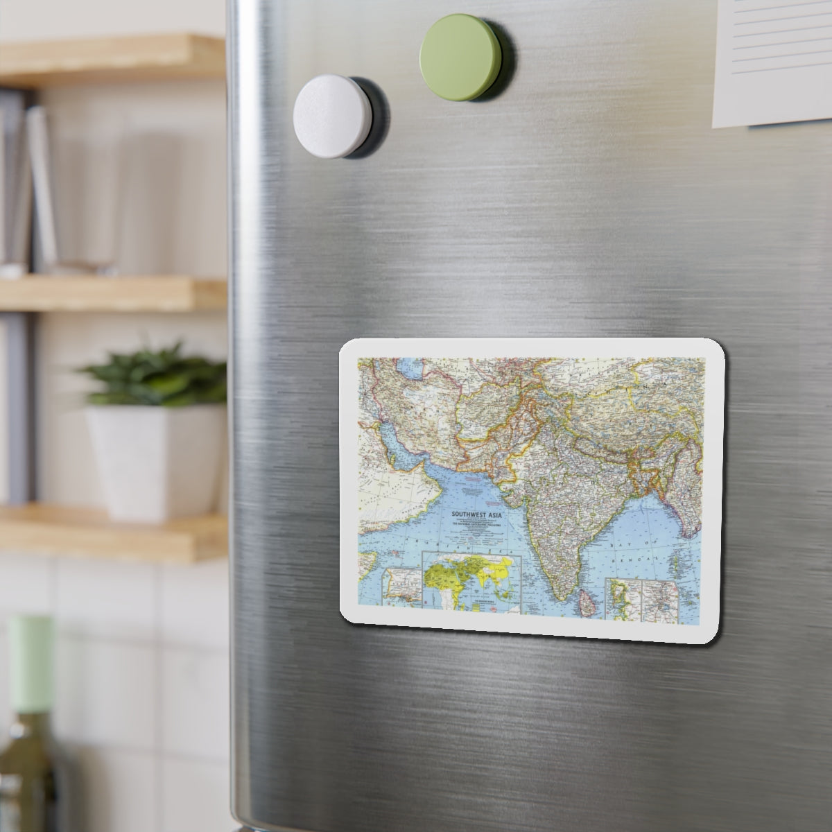 Asia - Southwest (1963) (Map) Refrigerator Magnet-The Sticker Space