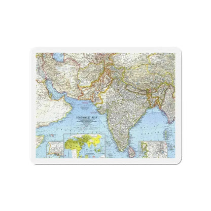 Asia - Southwest (1963) (Map) Refrigerator Magnet 4 Inch - The Sticker Space