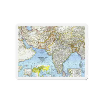 Asia - Southwest (1963) (Map) Refrigerator Magnet 5 Inch - The Sticker Space