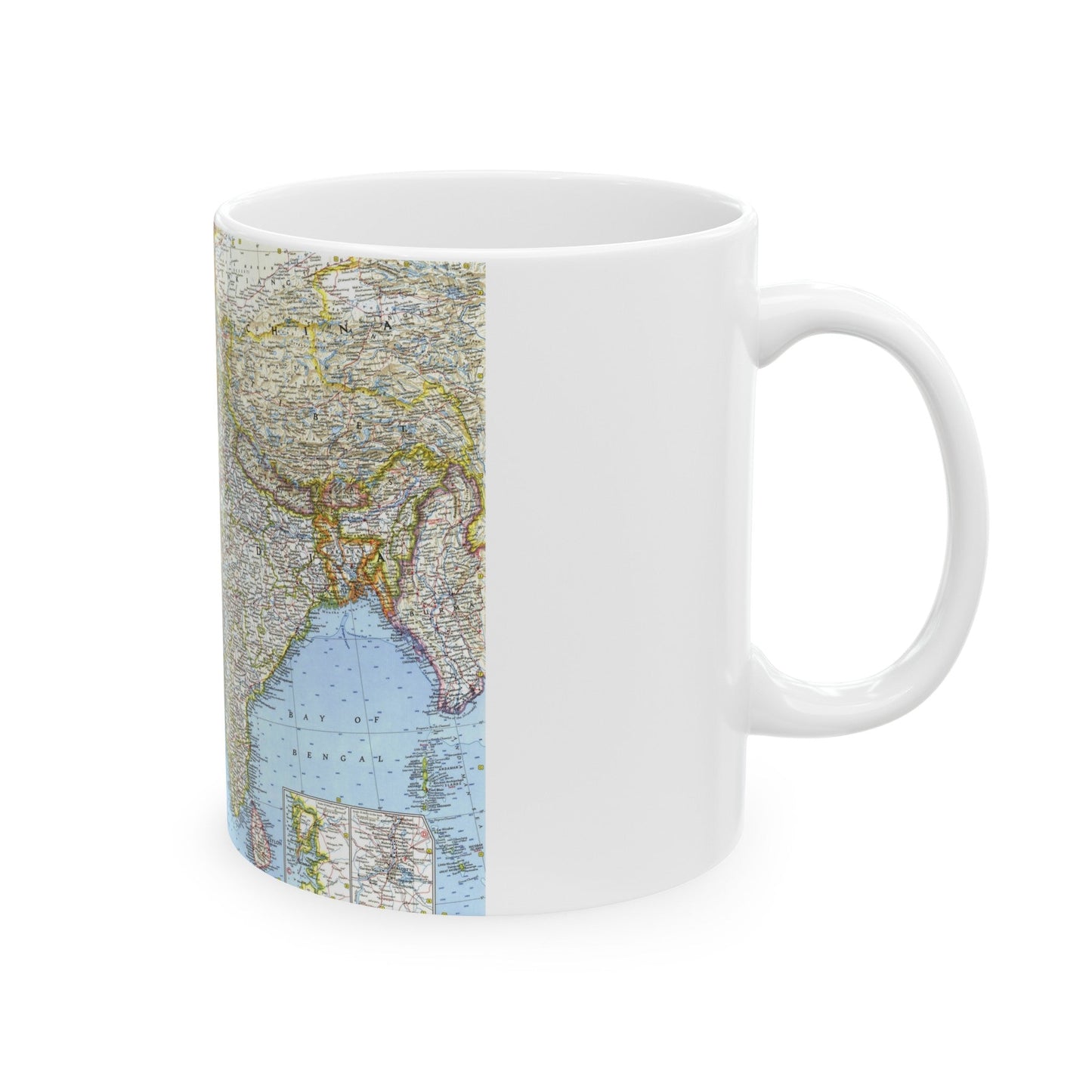 Asia - Southwest (1963) (Map) White Coffee Mug-The Sticker Space