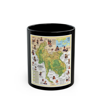 Asia - The Peoples of Mainland Southeast (1971) (Map) Black Coffee Mug-11oz-The Sticker Space