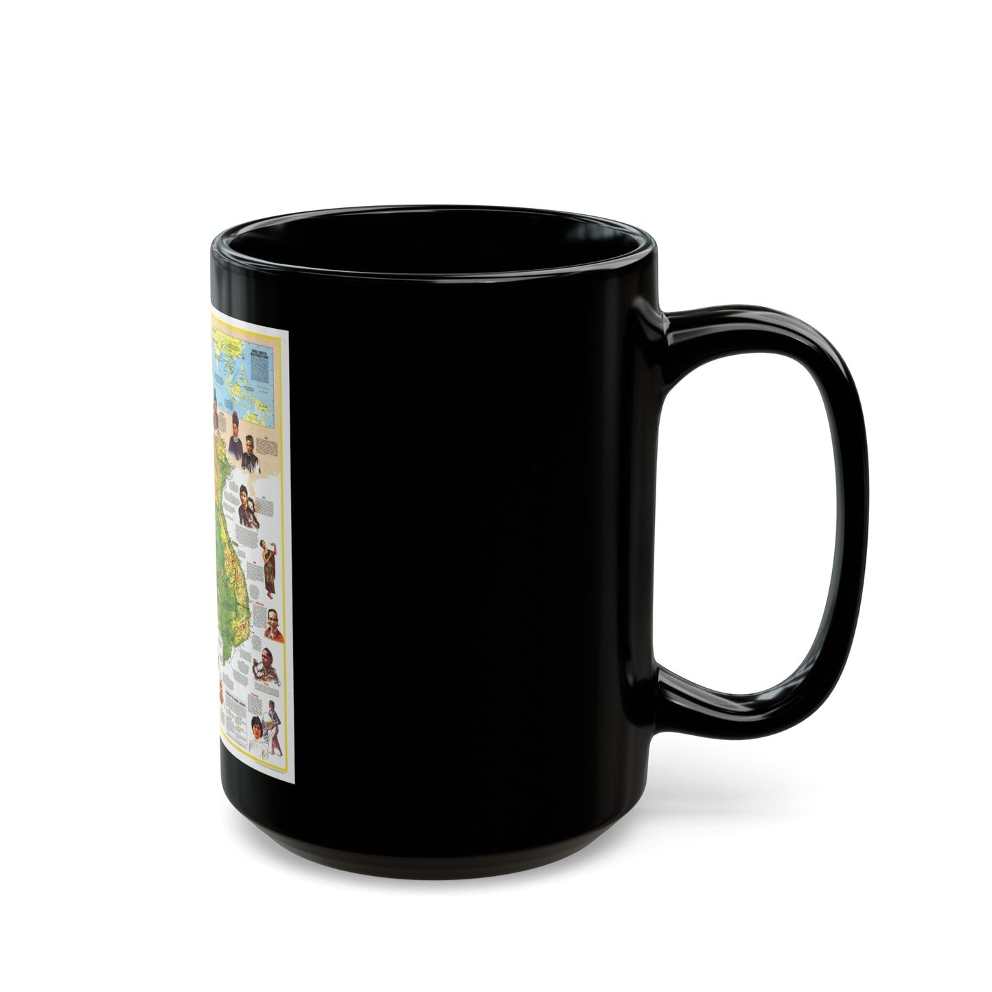 Asia - The Peoples of Mainland Southeast (1971) (Map) Black Coffee Mug-The Sticker Space