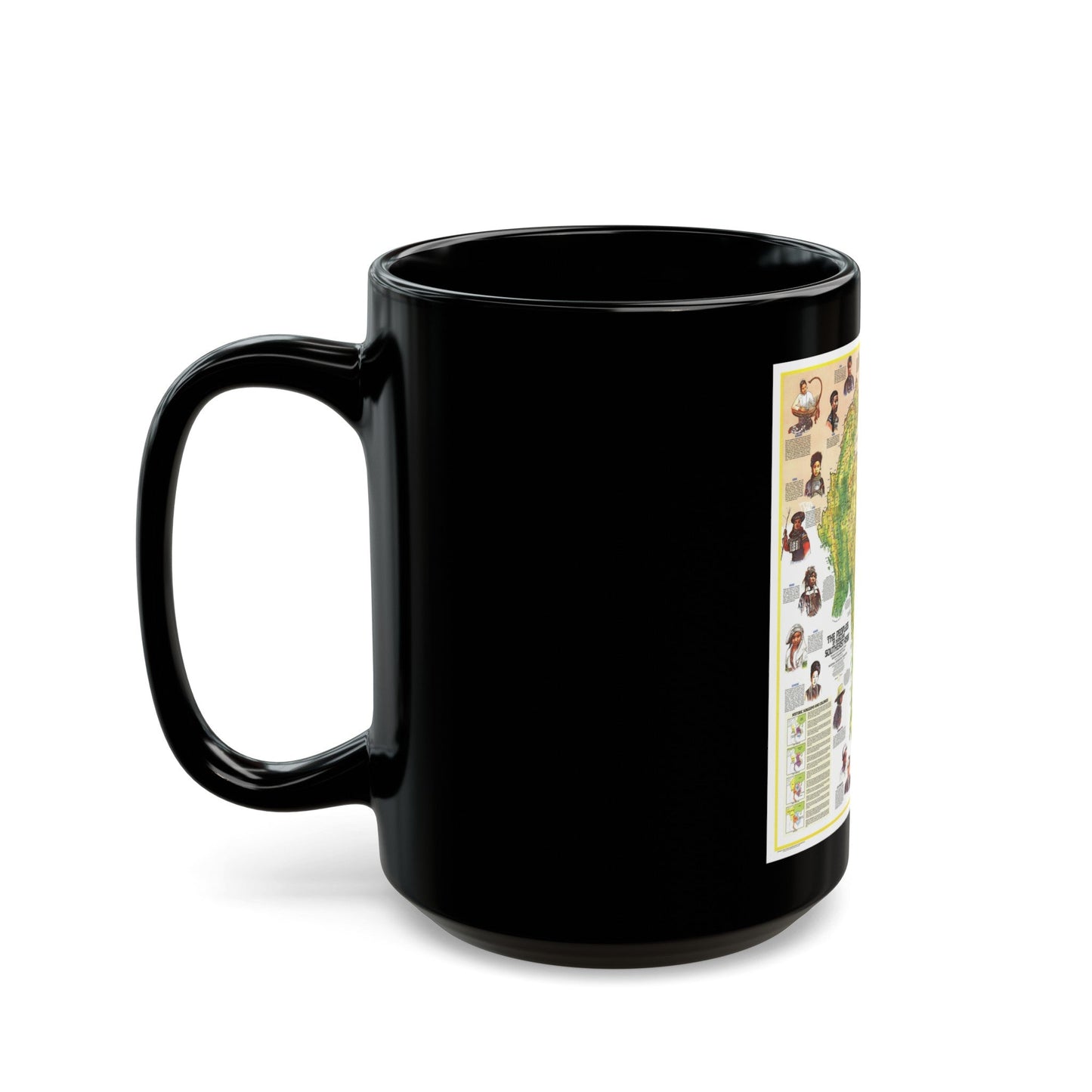 Asia - The Peoples of Mainland Southeast (1971) (Map) Black Coffee Mug-The Sticker Space