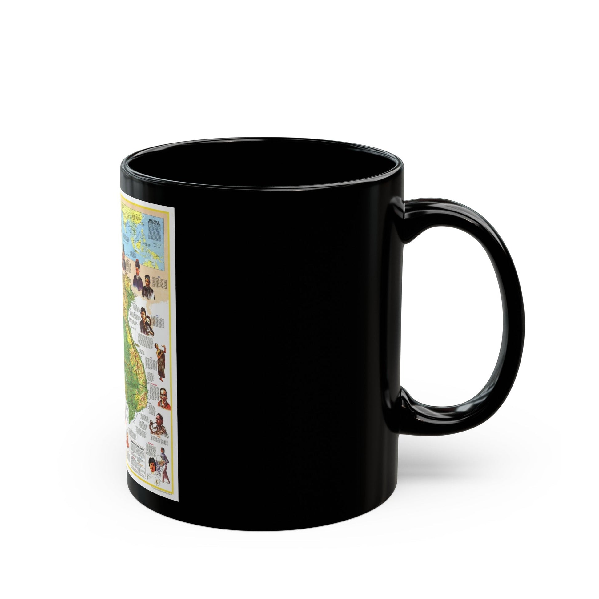 Asia - The Peoples of Mainland Southeast (1971) (Map) Black Coffee Mug-The Sticker Space