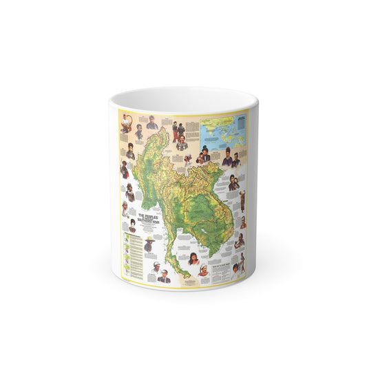 Asia - The Peoples of Mainland Southeast (1971) (Map) Color Changing Mug 11oz-11oz-The Sticker Space