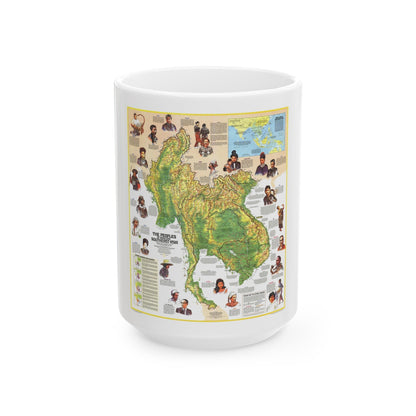 Asia - The Peoples of Mainland Southeast (1971) (Map) White Coffee Mug-15oz-The Sticker Space