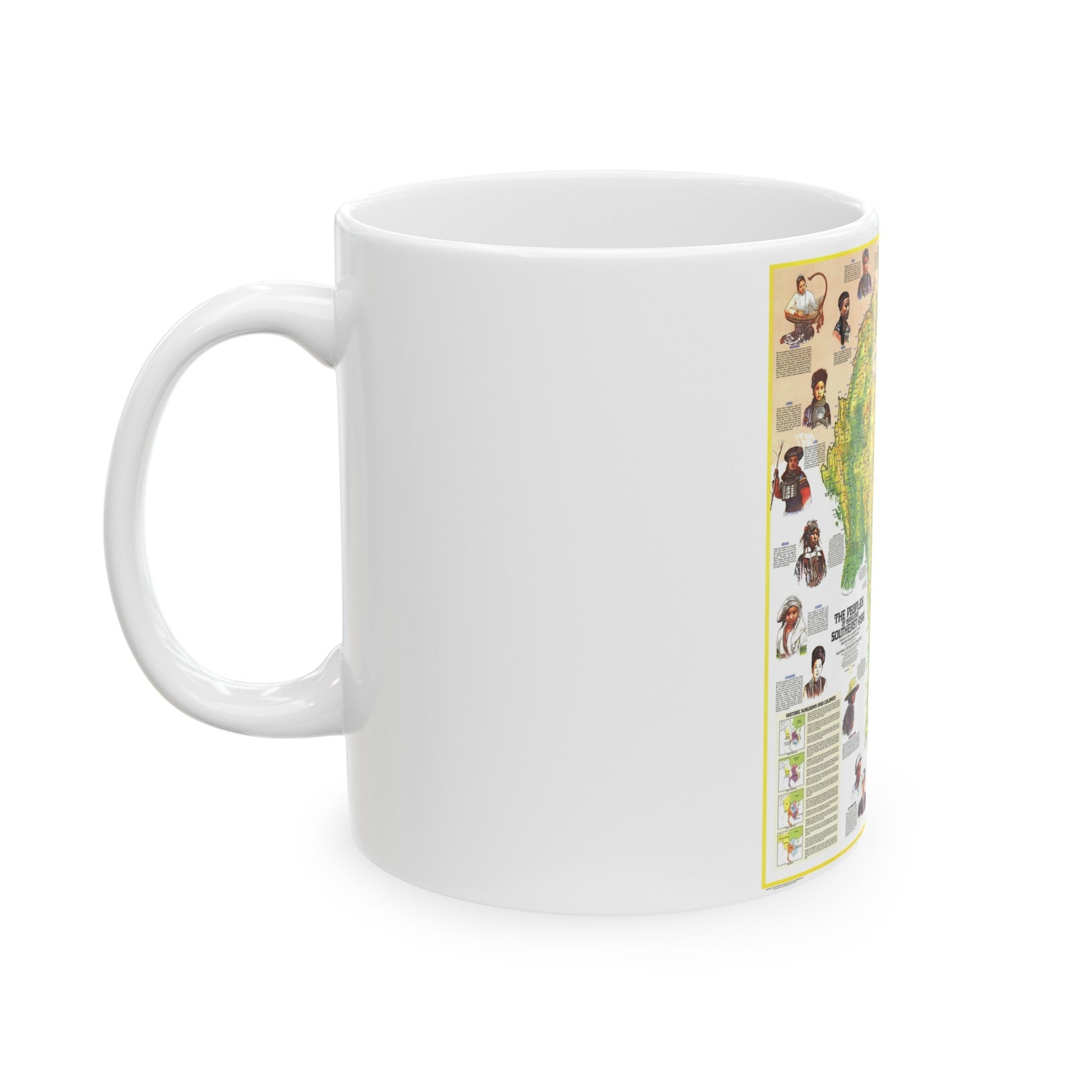 Asia - The Peoples of Mainland Southeast (1971) (Map) White Coffee Mug-The Sticker Space