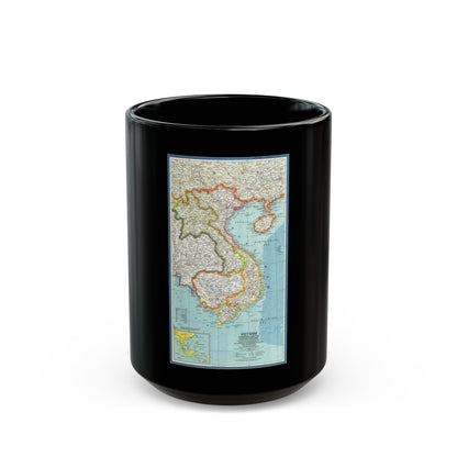 Asia - Viet Nam, Cambodia, Laos (1965) (Map) Black Coffee Mug-15oz-The Sticker Space