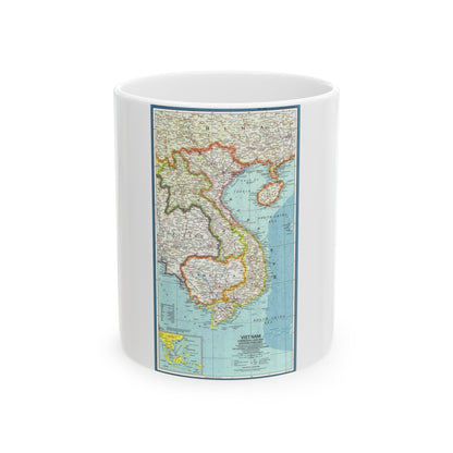 Asia - Viet Nam, Cambodia, Laos (1965) (Map) White Coffee Mug-11oz-The Sticker Space