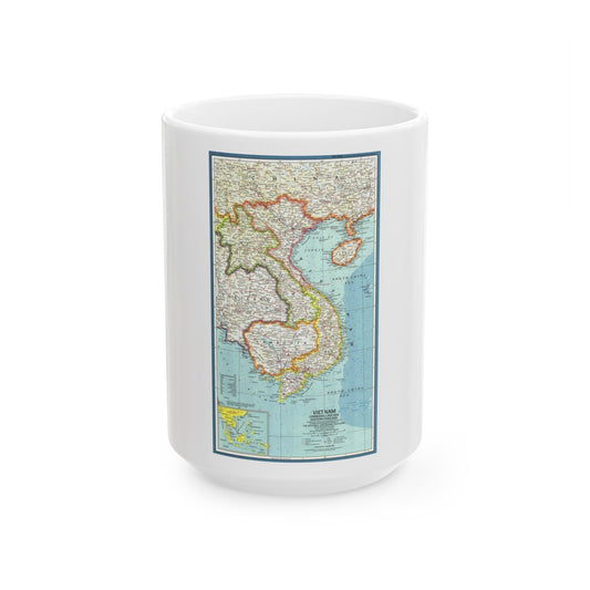 Asia - Viet Nam, Cambodia, Laos (1965) (Map) White Coffee Mug-15oz-The Sticker Space